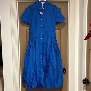 Alexis by target blue button up midi dress